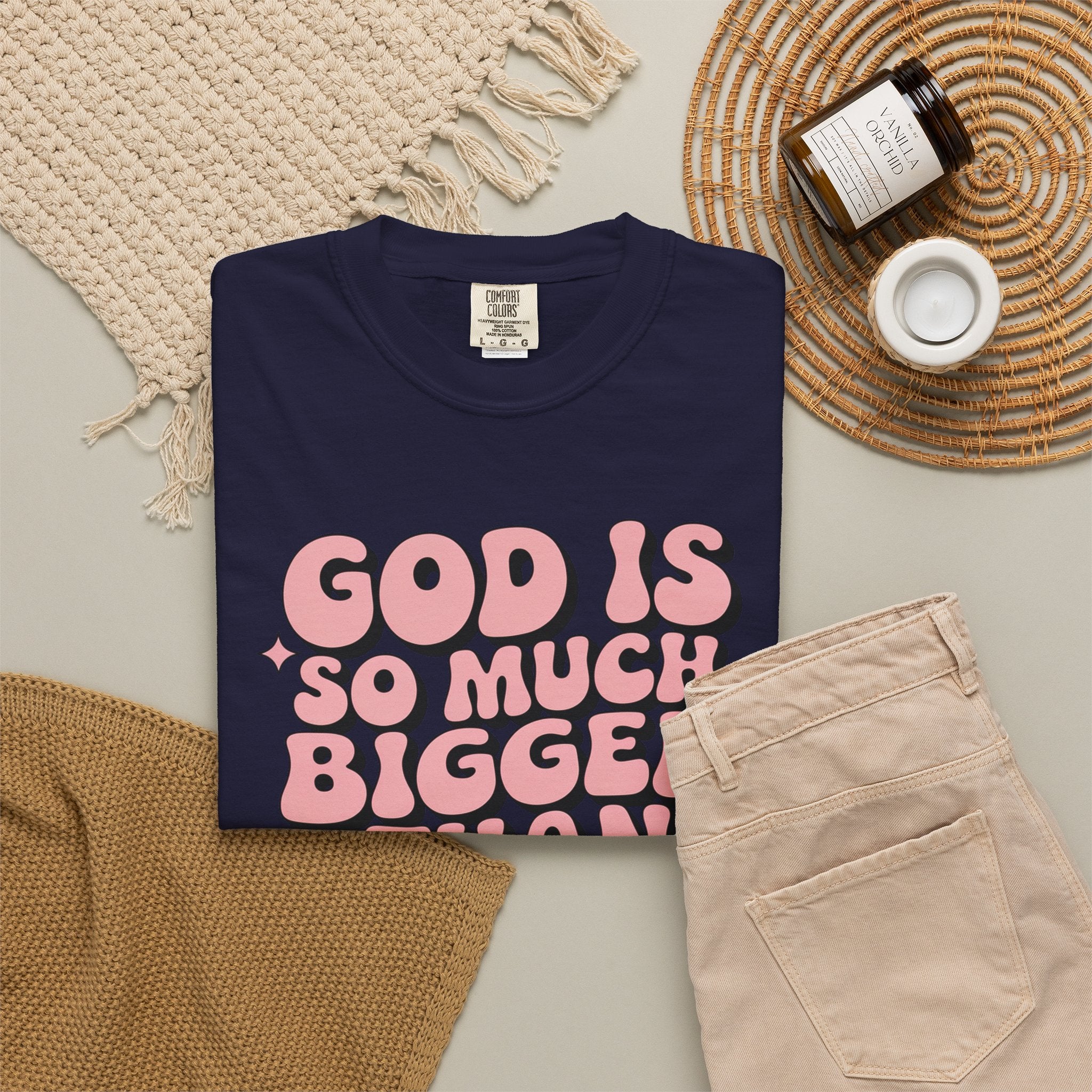 God Is So Much Bigger Tee — Retro Faith Graphic T-Shirt