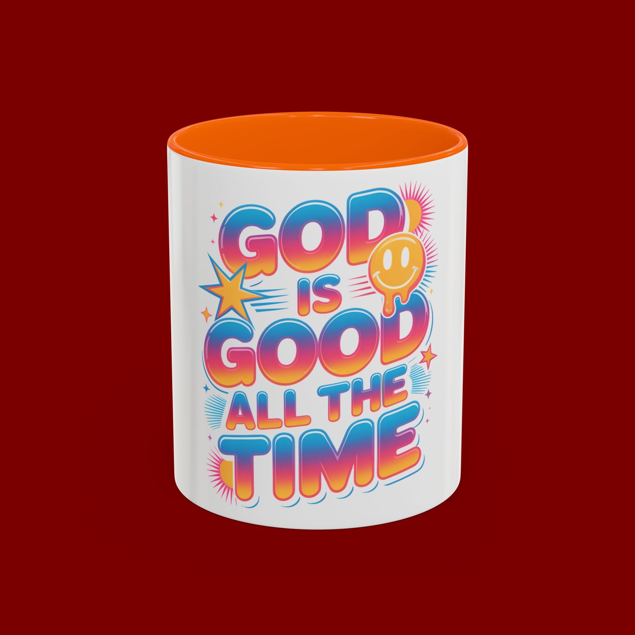 God Is Good All The Time Accent Coffee Mug — Inspirational Christian Coffee Cup (11/15oz)
