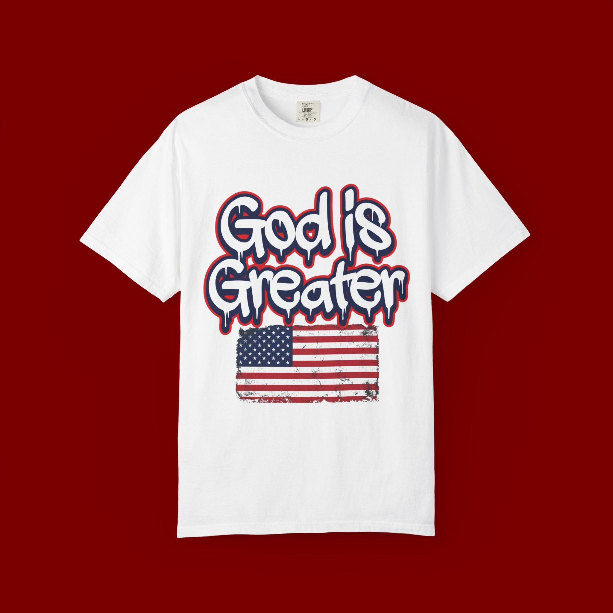 God Is Greater American Flag T-Shirt