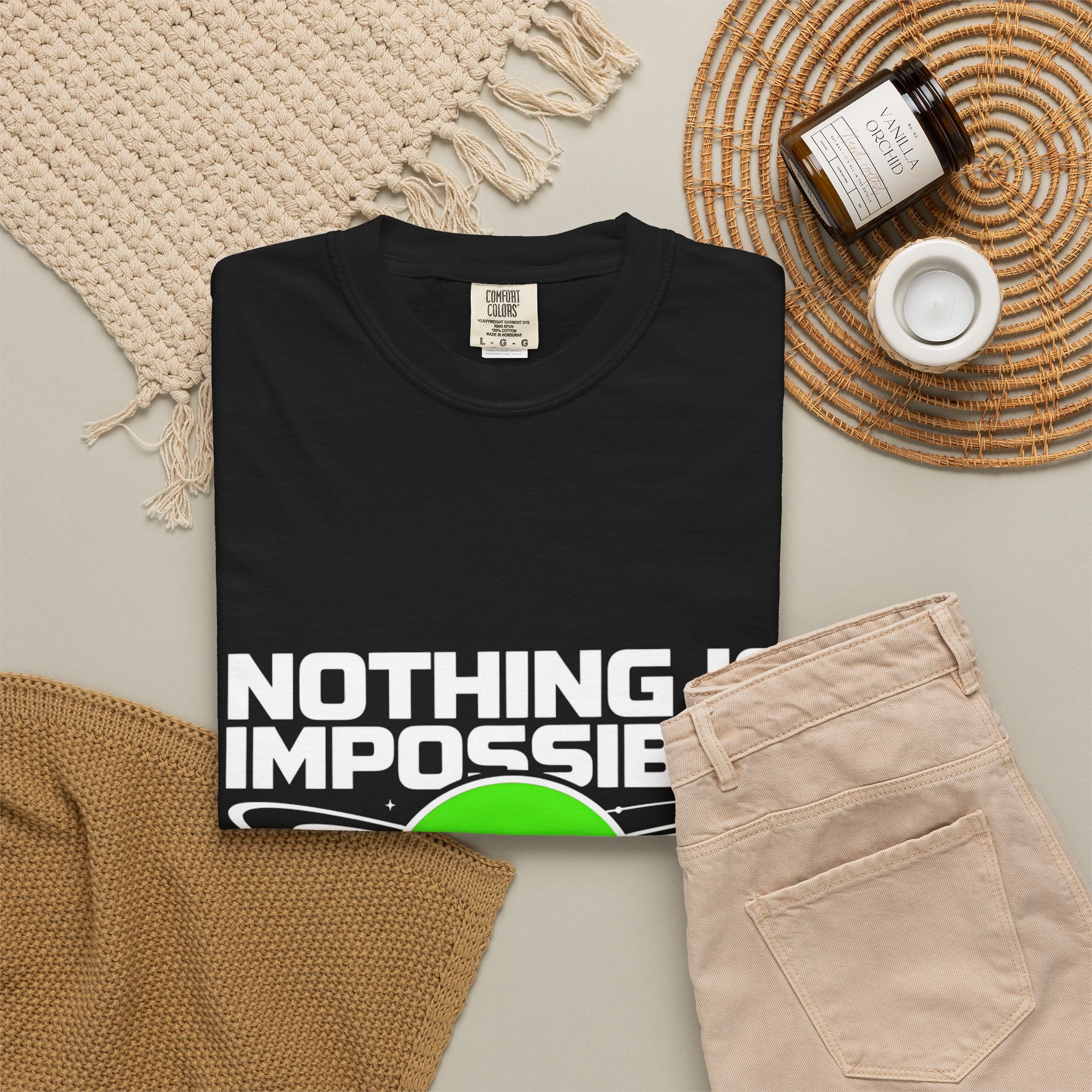 Nothing Is Impossible Christian T-Shirt — 'For Our God' Space Graphic