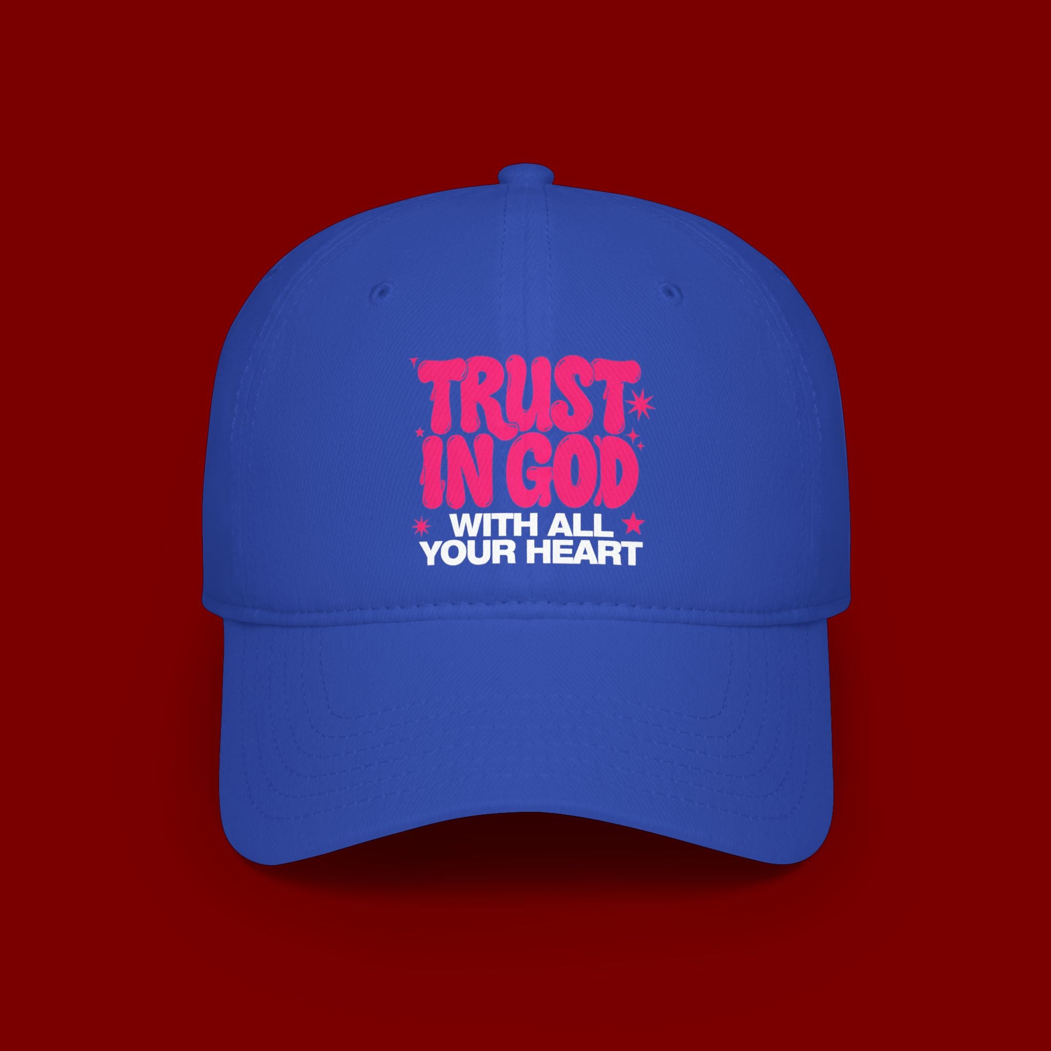 Trust In God Baseball Cap — Faith Hat with “Trust in God with All Your Heart”
