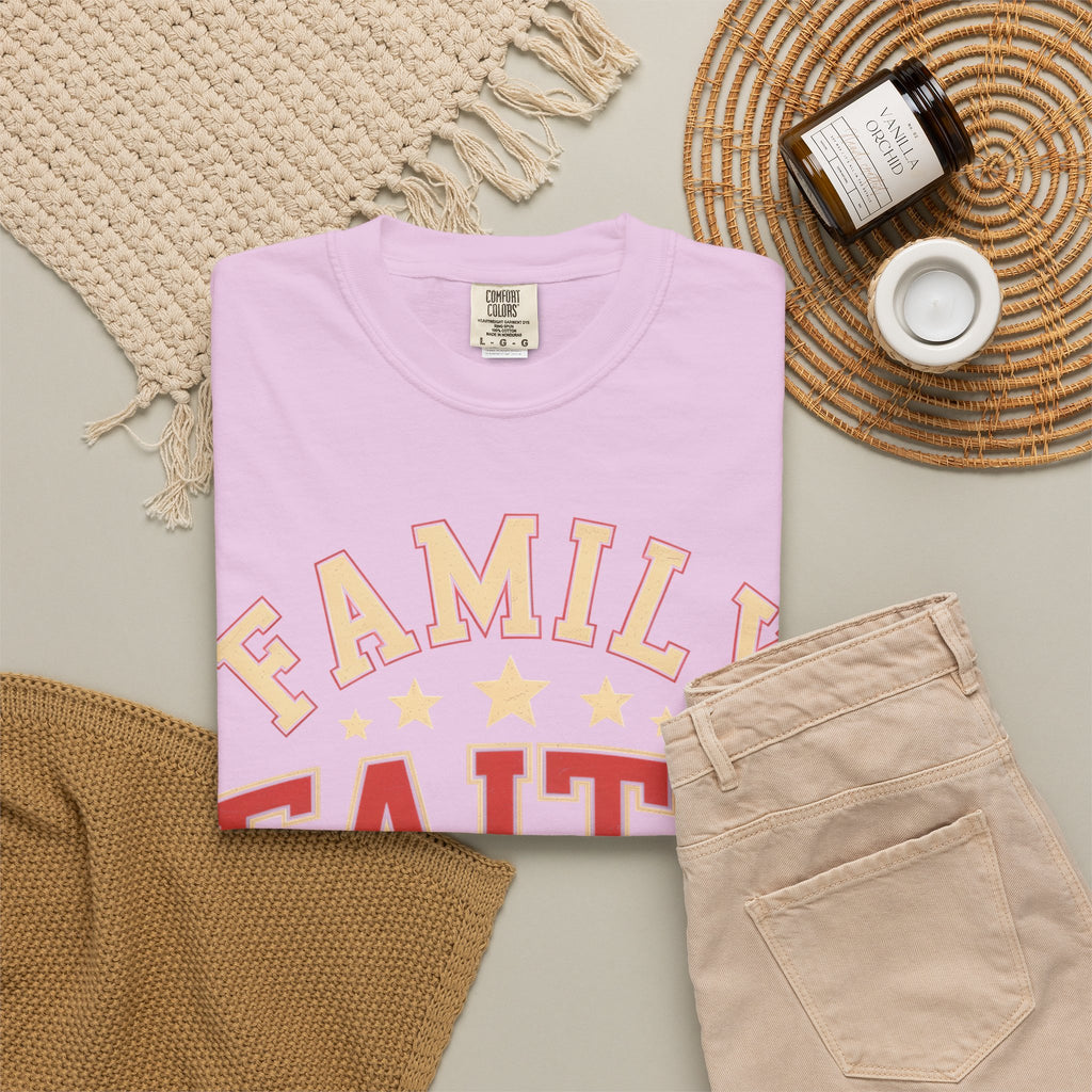 Family Faith Friends T-Shirt — Patriotic American Flag Tee