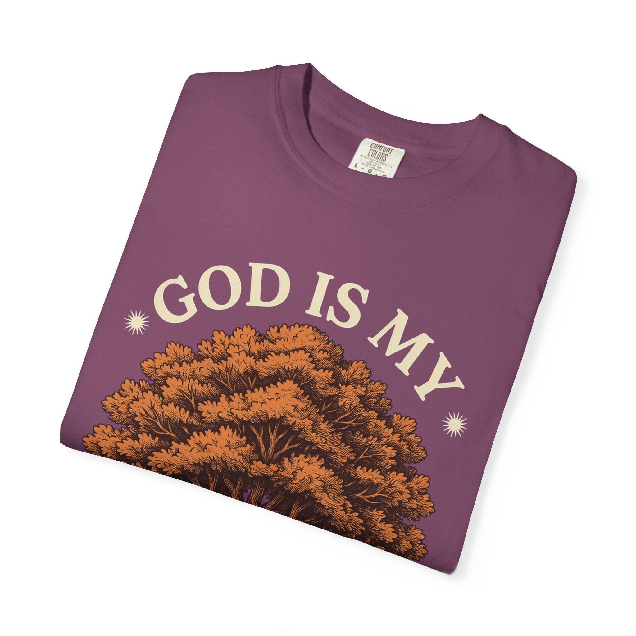 God Is My Strength Tree T-Shirt — Faith-Based Inspirational Tee