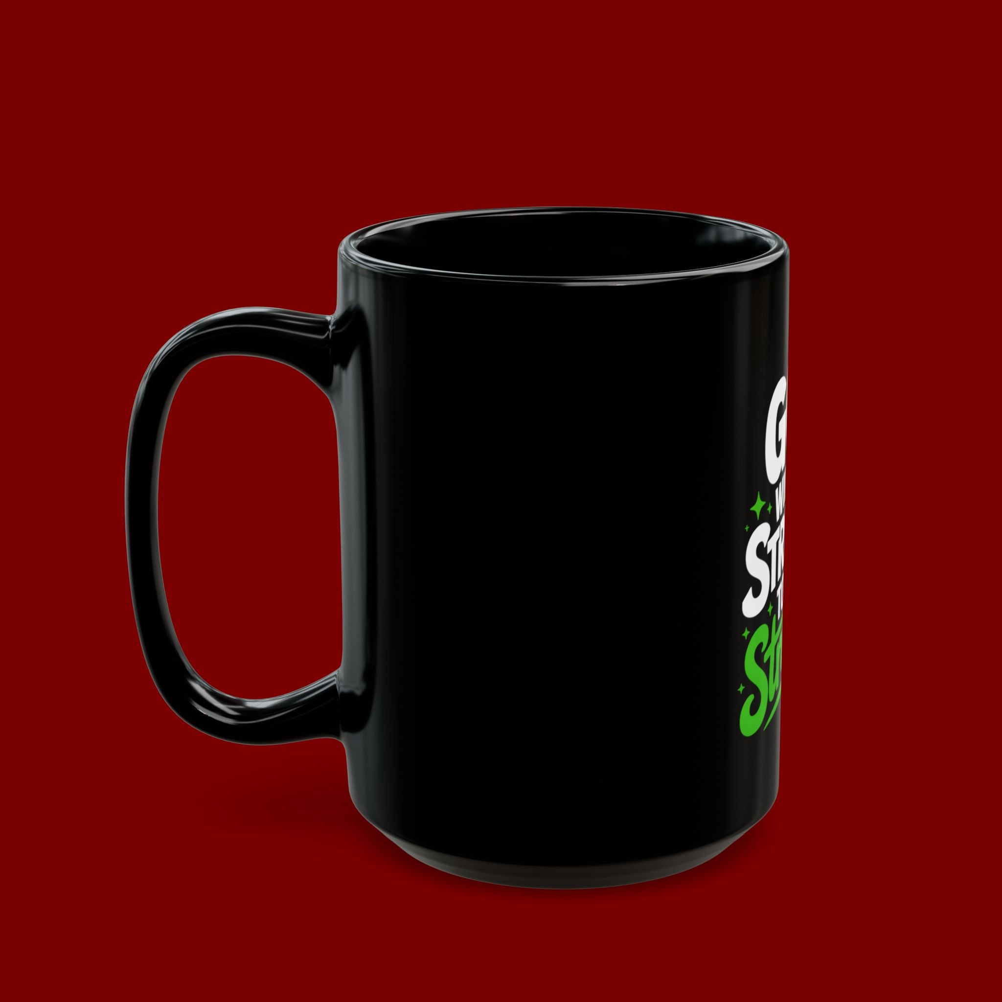 Inspirational Coffee Mug — "God Will Add Strength to Your Strength" Black Ceramic Mug