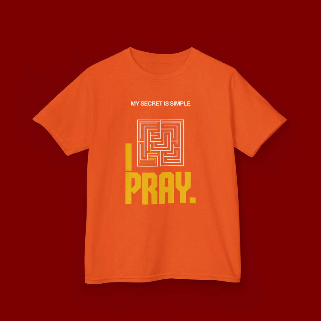 Kids Tee — "My Secret Is Simple: I Pray." Maze Faith T‑Shirt