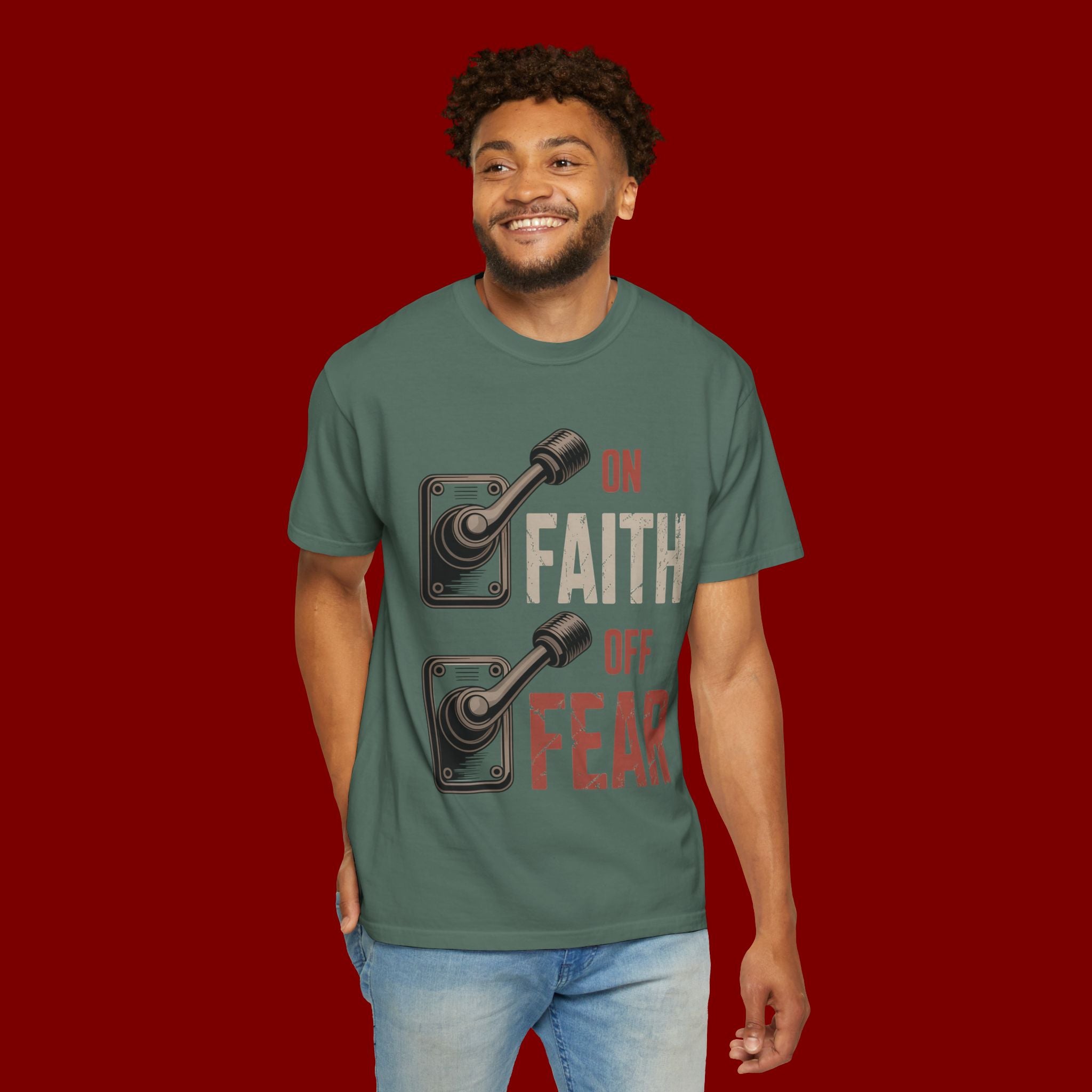Faith On, Fear Off T-Shirt — Inspirational Christian Graphic Tee