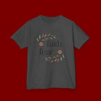 Faith Over Fear Kids T‑Shirt — Floral Inspirational Tee for Boys & Girls