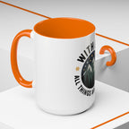 With God All Things Are Possible Accent Coffee Mug — Inspirational Faith Mountain Mug (11/15oz)
