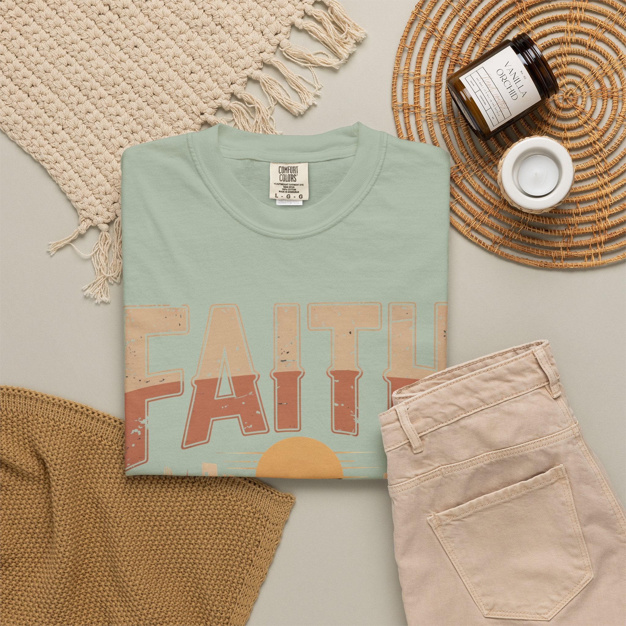 Faith Can Move Mountains T-Shirt — Retro Desert Inspirational Tee