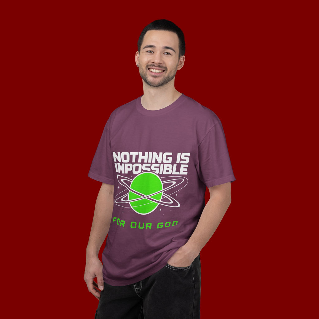 Nothing Is Impossible Christian T-Shirt — 'For Our God' Space Graphic