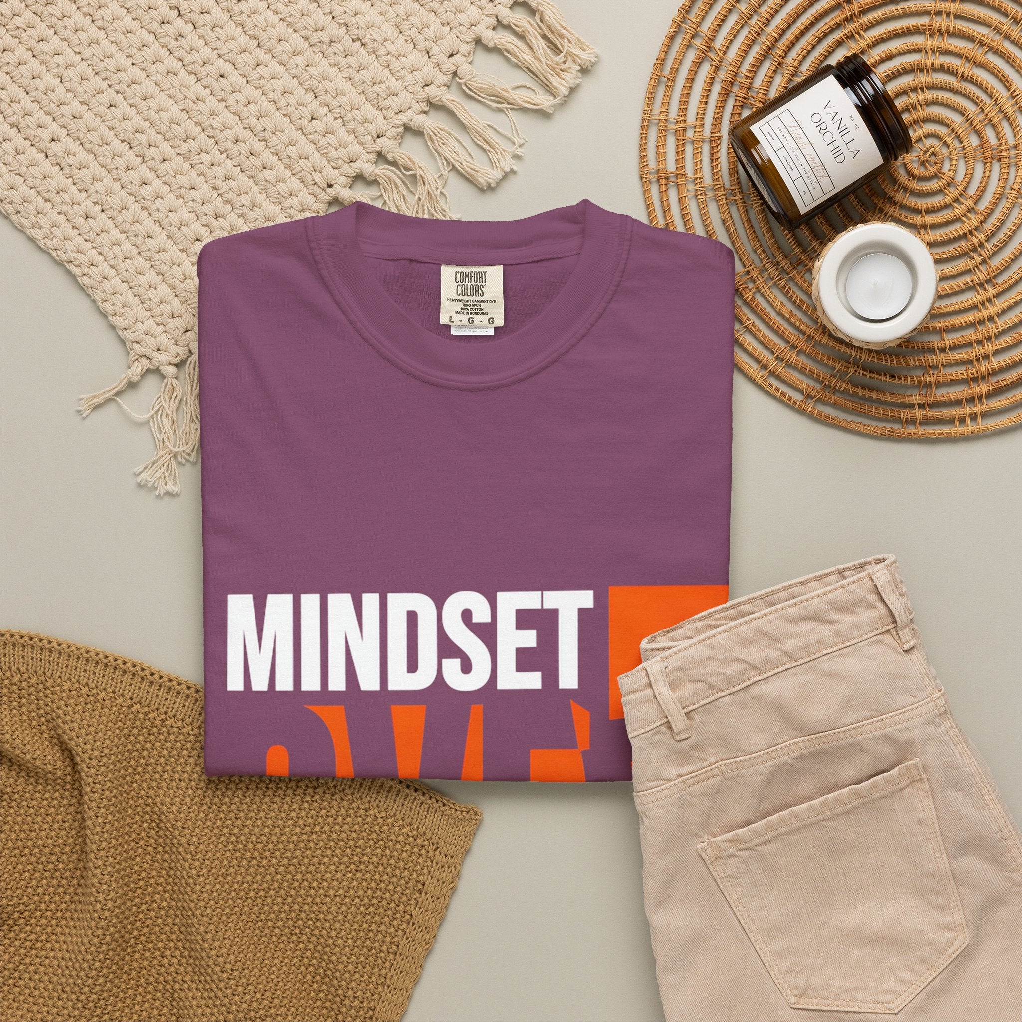 OVER Block Graphic T-Shirt — Bold Orange Minimalist Tee