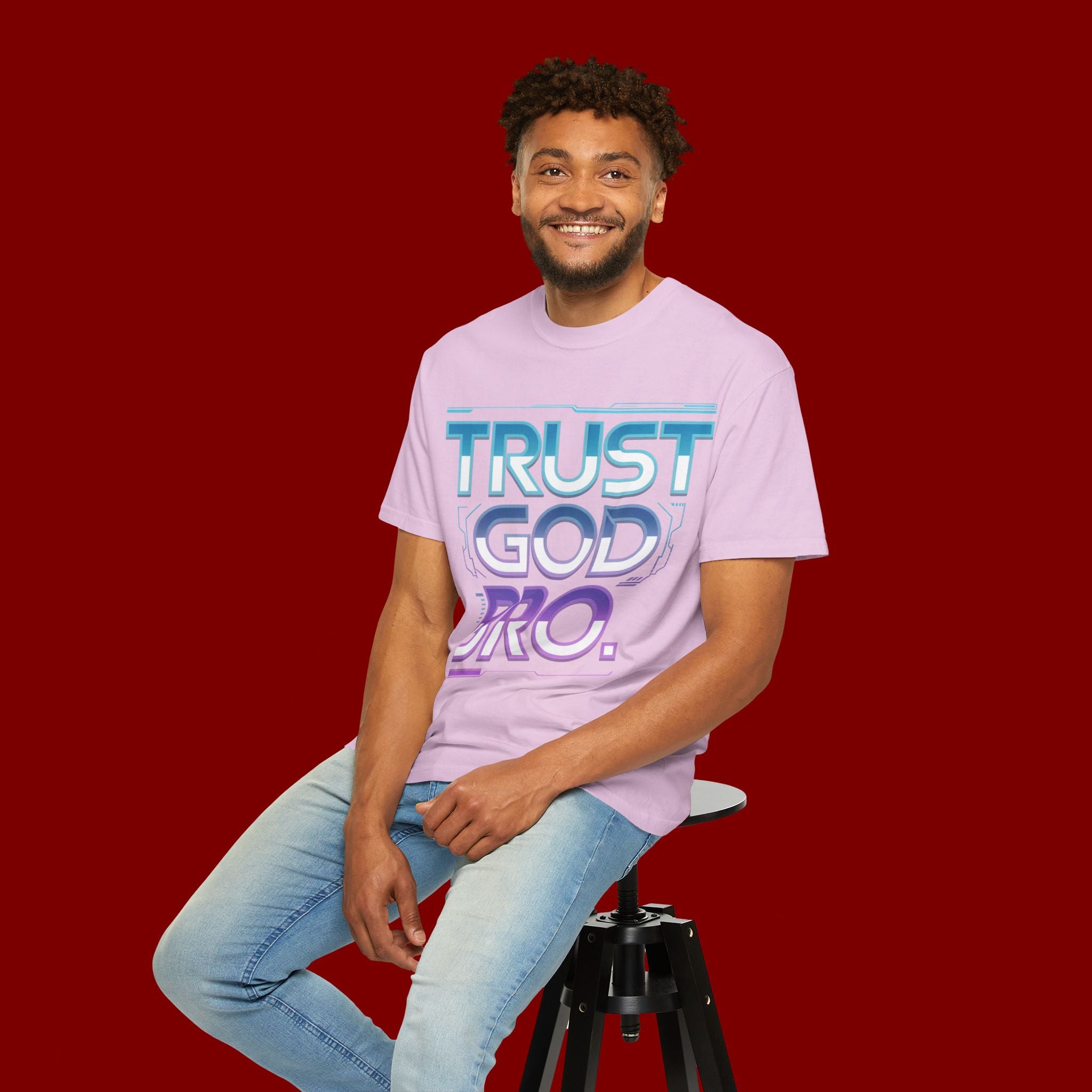 Trust God, Bro. T-Shirt — Retro Gradient Faith Tee
