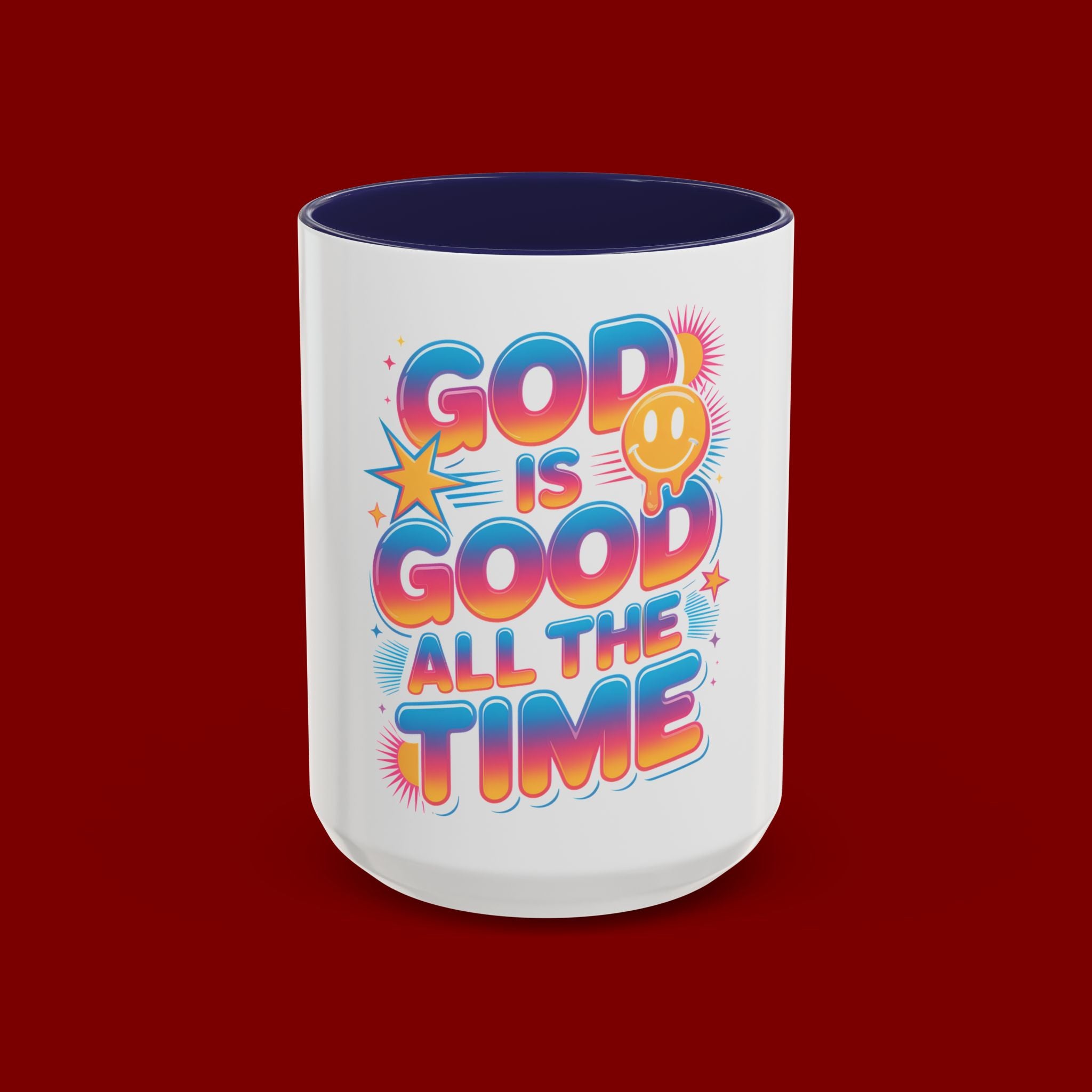 God Is Good All The Time Accent Coffee Mug — Inspirational Christian Coffee Cup (11/15oz)