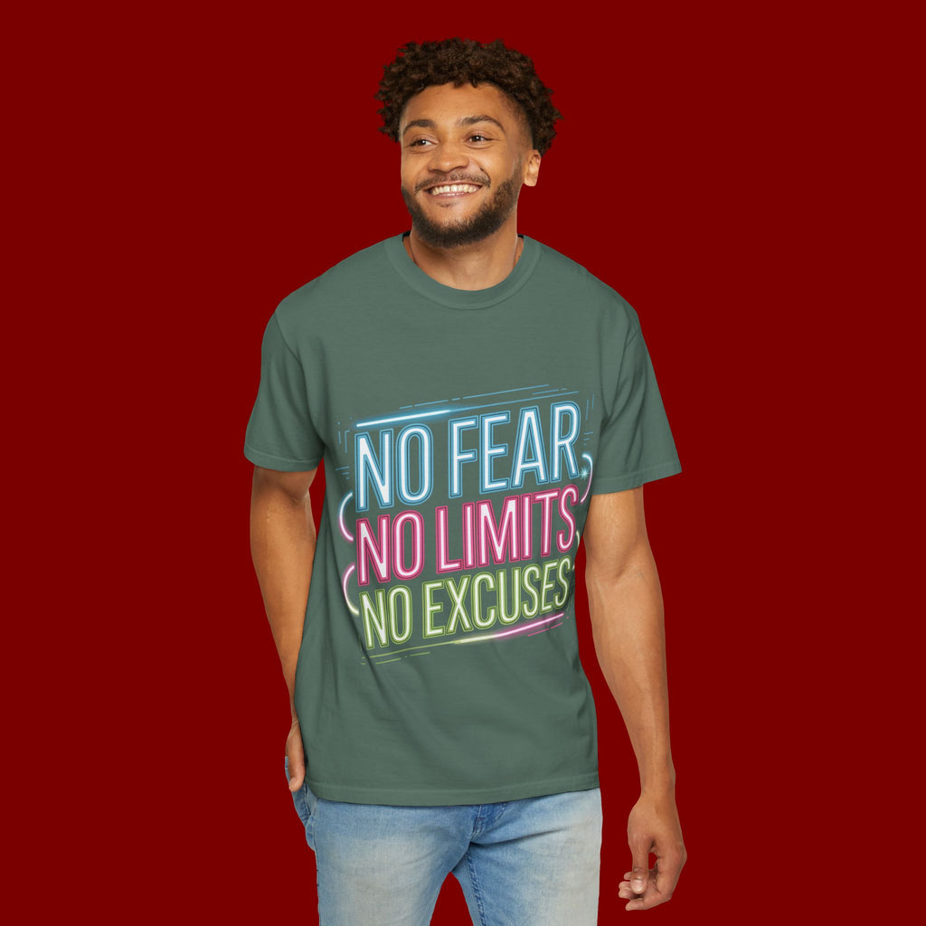 No Fear No Limits No Excuses Neon Graphic T-Shirt