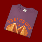 Christian Graphic T-Shirt — “It’s Never Luck, It’s Always God” Fortune Cookie Design