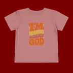 Toddler Tee - "I'm Nothing Without God" Retro Faith Graphic