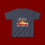Kids T-Shirt - "Positive" Retro Sunrise Tee (Mind • Vibes • Life)