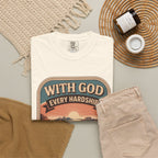 Scripture Comfort T-Shirt — "With God Every Hardship Brings Ease" Christian Faith Tee