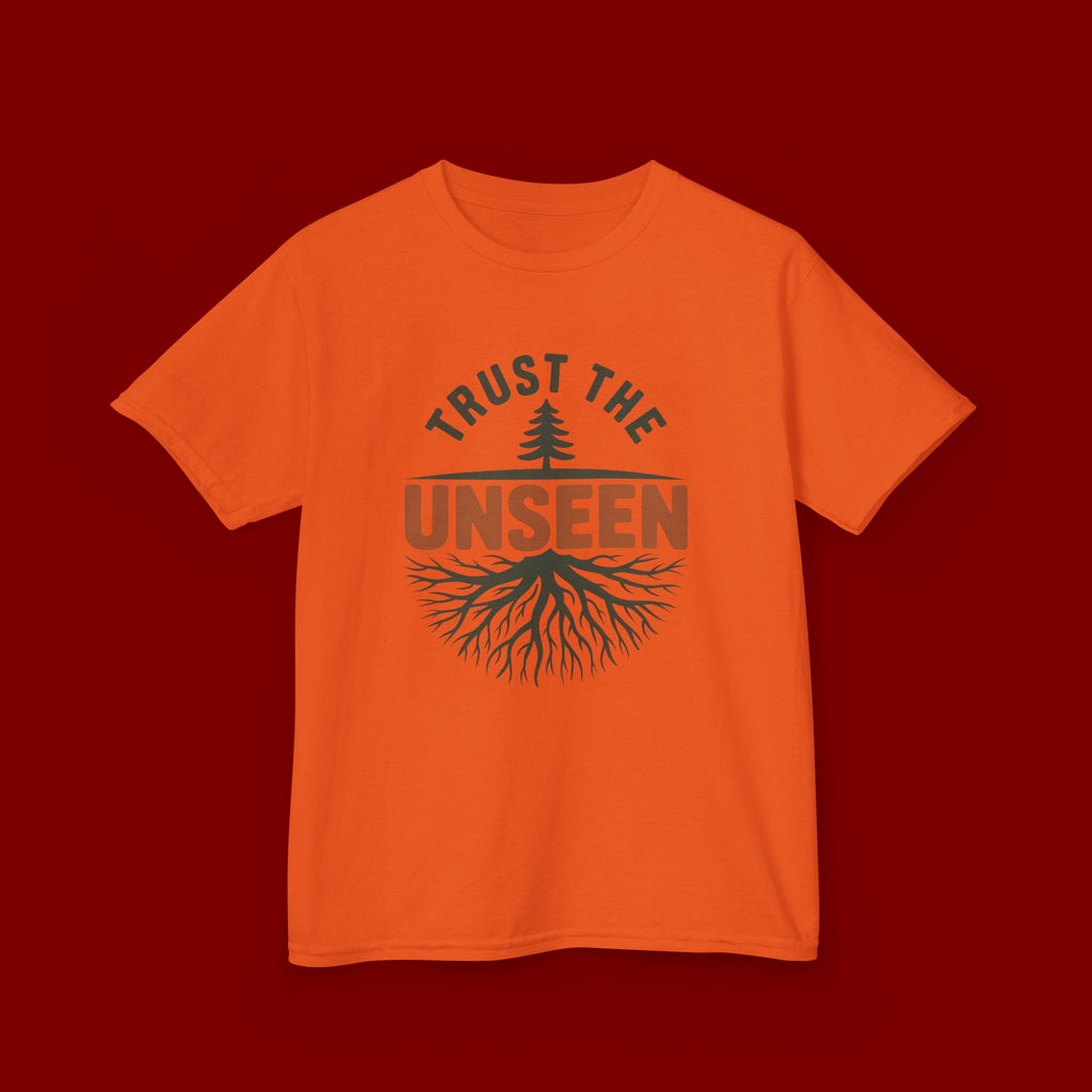Kids T‑Shirt — "Trust the Unseen" Tree & Roots Inspirational Graphic