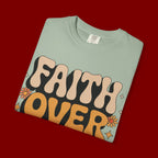 Faith Over Fear T‑Shirt — Retro Floral Inspirational Tee