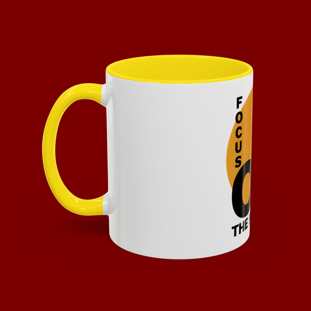 Accent Coffee Mug — "Focus On The Positive" Motivational Mug