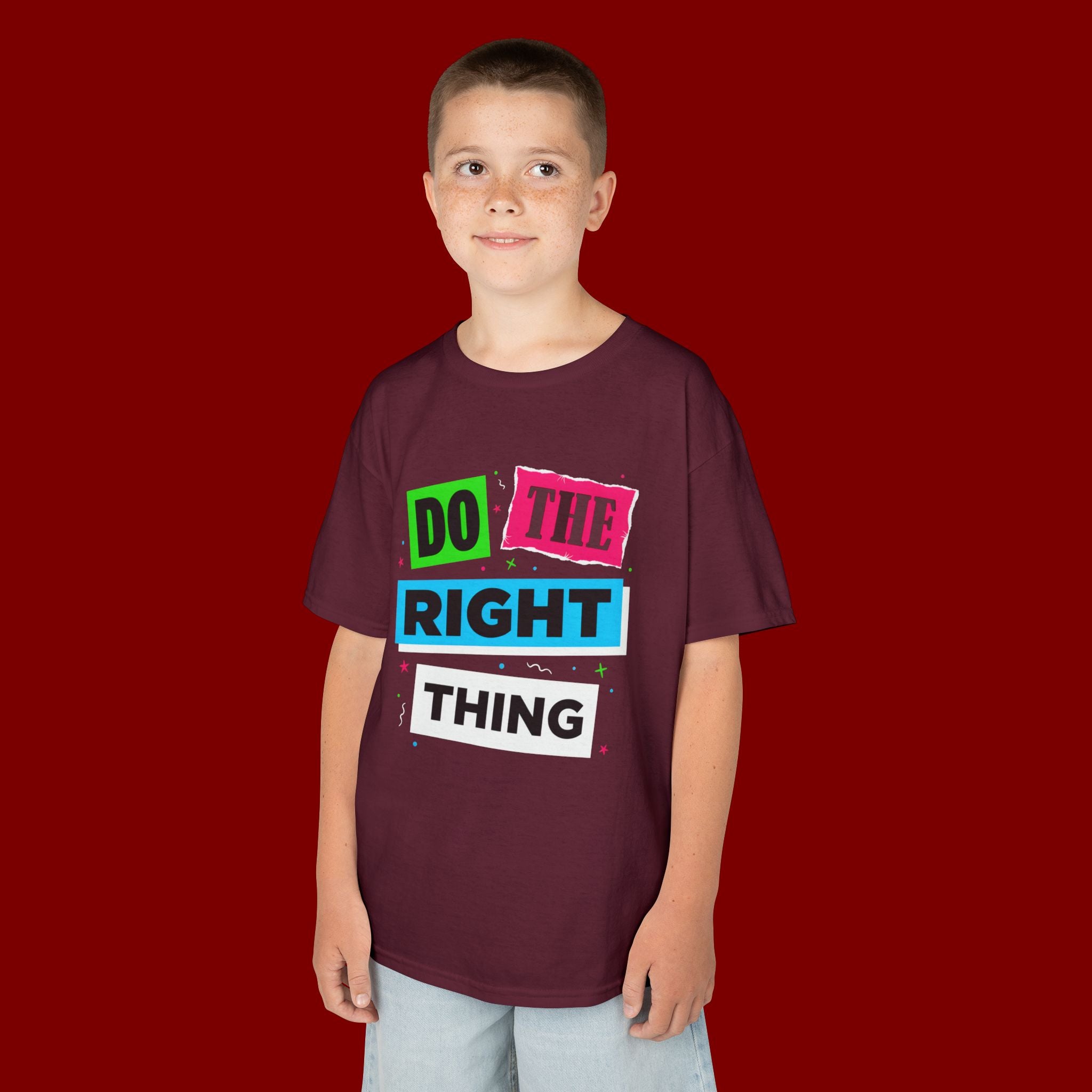Kids Tee - "Do The Right Thing" Bold Colorblock Graphic