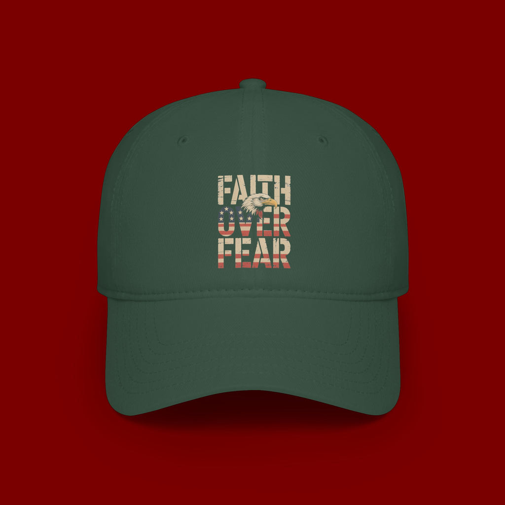 Faith Over Fear Baseball Cap — Patriotic Christian Low Profile Hat