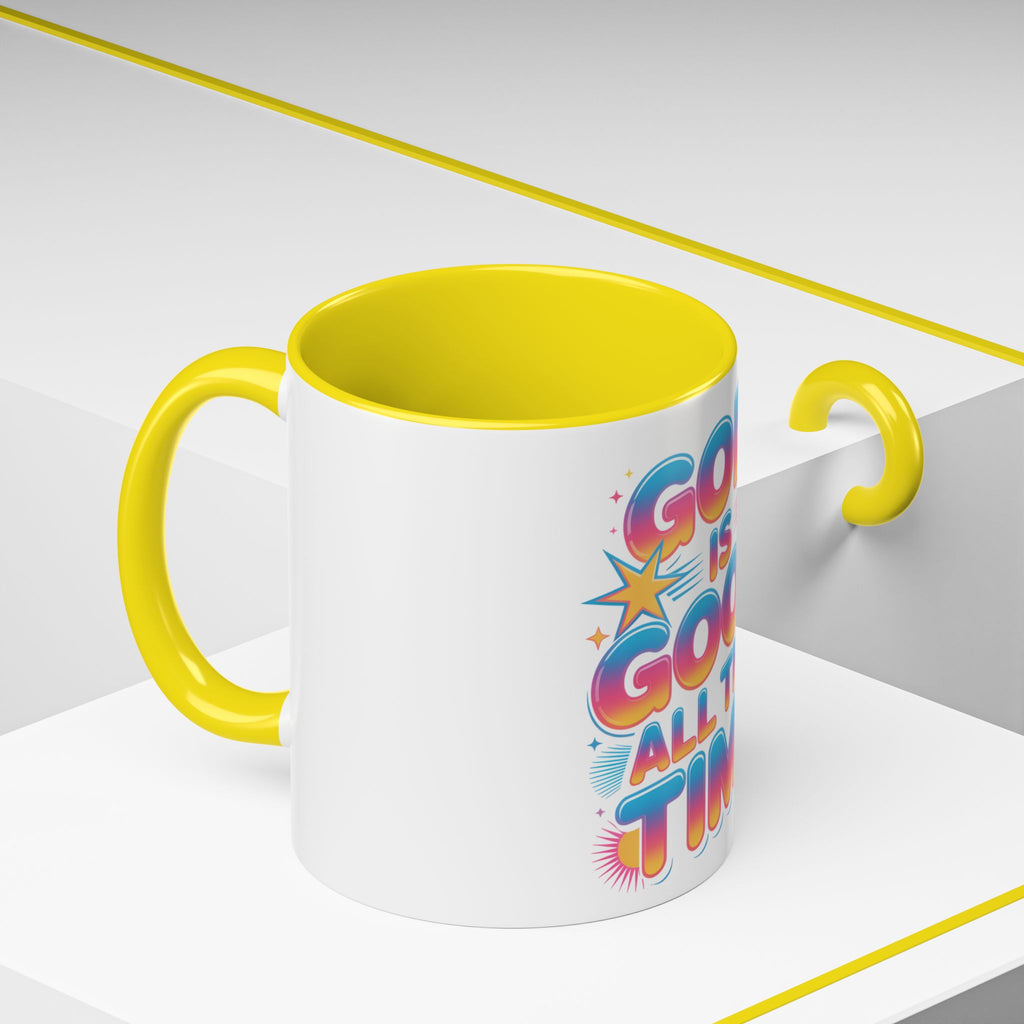 God Is Good All The Time Accent Coffee Mug — Inspirational Christian Coffee Cup (11/15oz)
