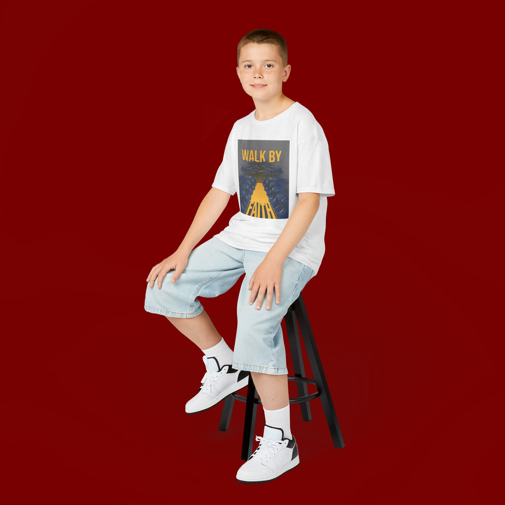 Kids T‑Shirt — "Walk By Faith" Inspirational Graphic Tee for Children