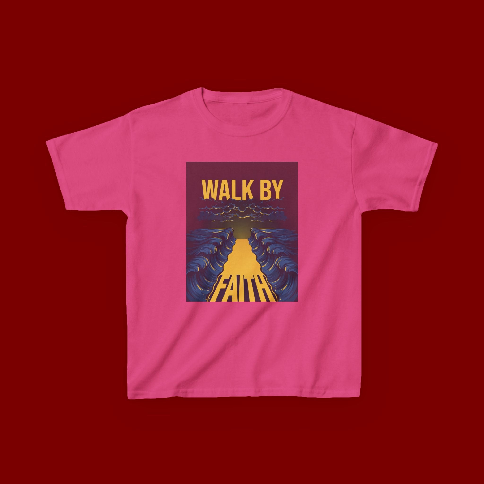 Kids T‑Shirt — "Walk By Faith" Inspirational Graphic Tee for Children