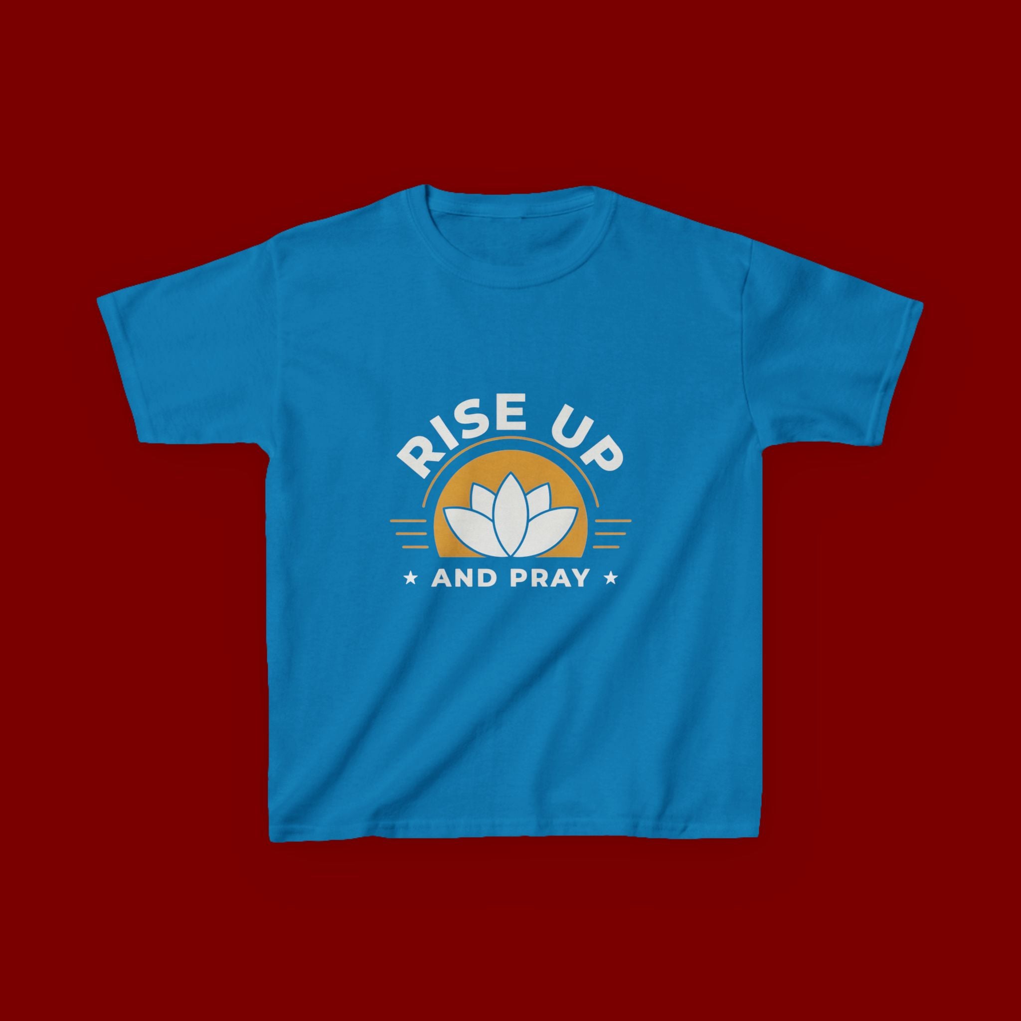 Kids T-Shirt - "Rise Up and Pray" Inspirational Christian Tee for Children