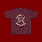 Kids T-Shirt – "I Can't Go a Day Without God" Floral Lungs Christian Tee
