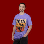 Faith Over Fear T‑Shirt — Retro Floral Inspirational Tee