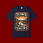 Inspirational Graphic T-Shirt — "With God, Every Hardship Brings Ease"