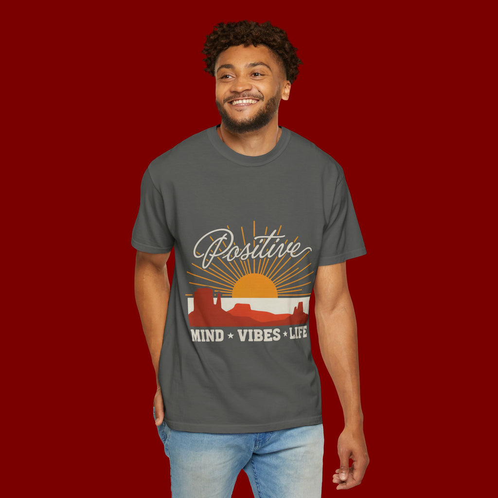 Positive Sunset T-Shirt — "Positive" Mind • Vibes • Life Motivational Tee