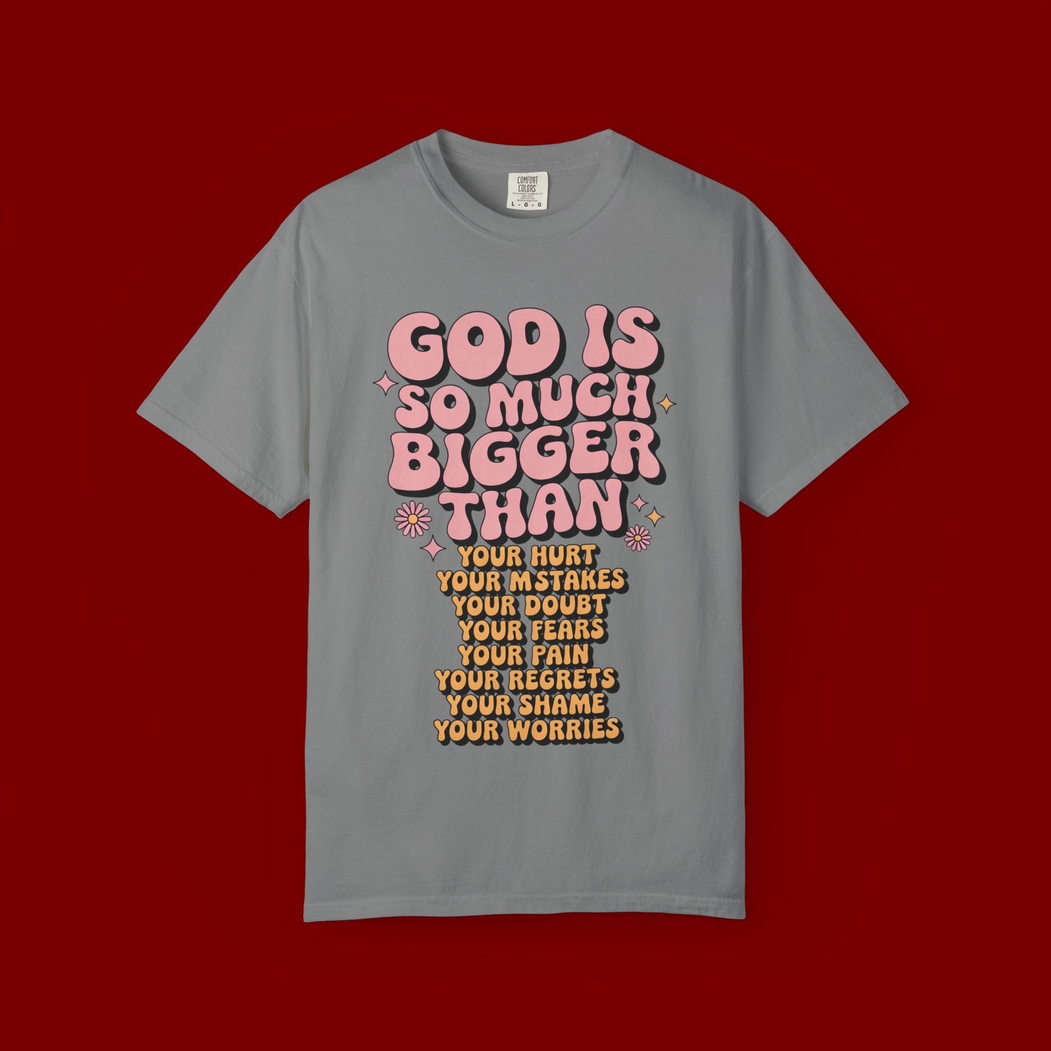 God Is So Much Bigger Tee — Retro Faith Graphic T-Shirt