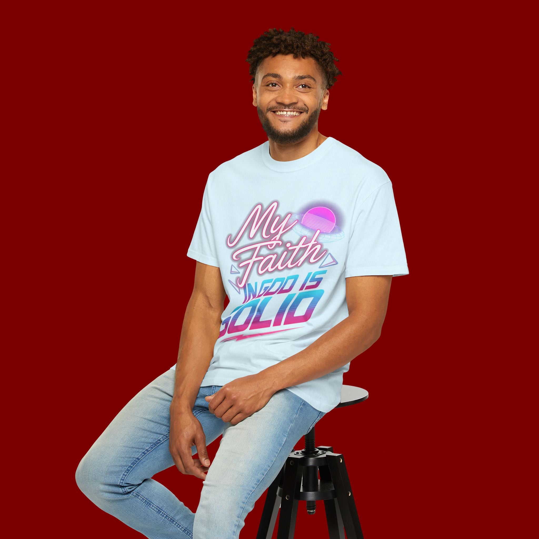 Faith T-Shirt — "My Faith in God Is Solid" Retro Graphic Tee
