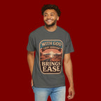 Scripture Comfort T-Shirt — "With God Every Hardship Brings Ease" Christian Faith Tee