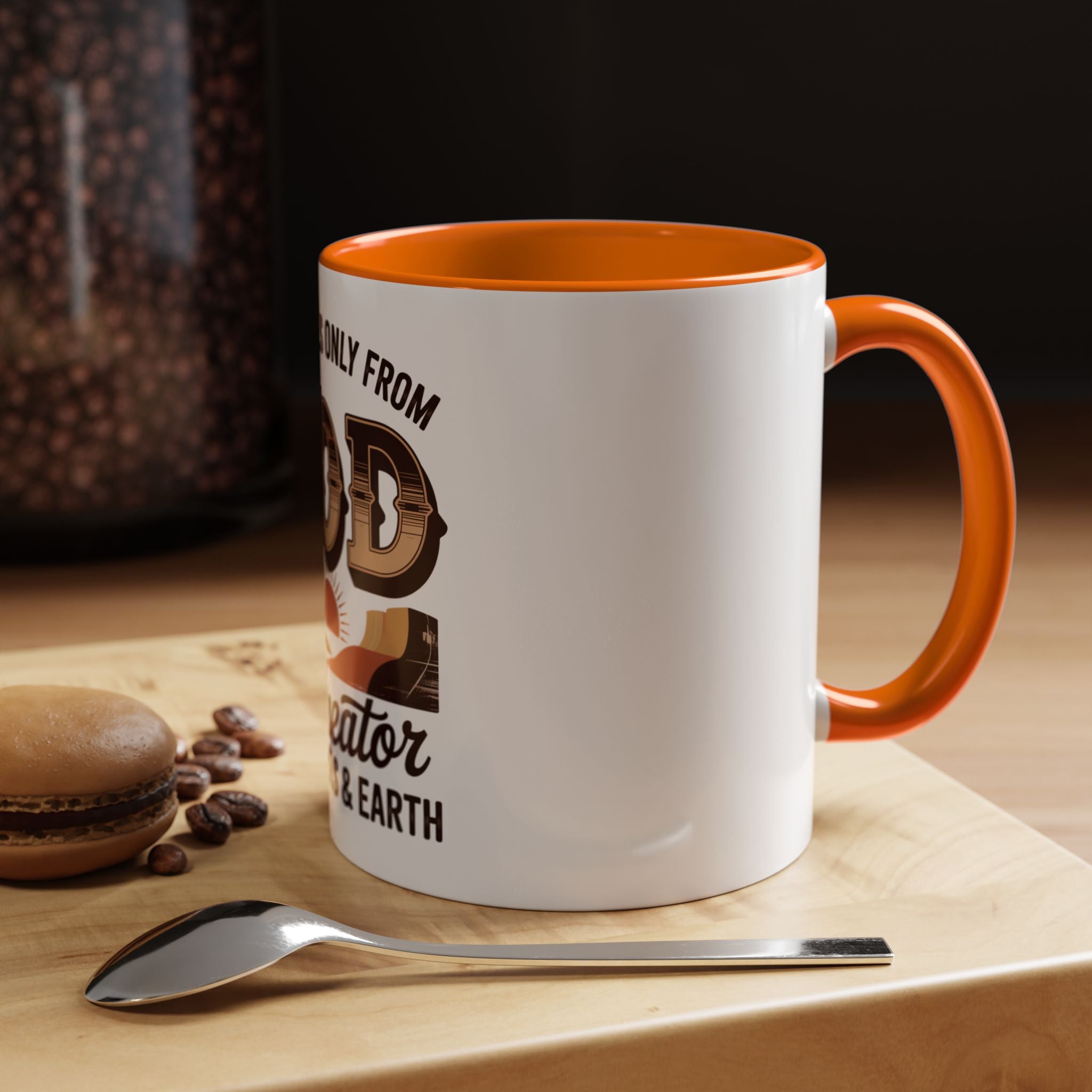 God-Themed Accent Coffee Mug – "My Help Is Only From God, The Creator of Heavens & Earth"