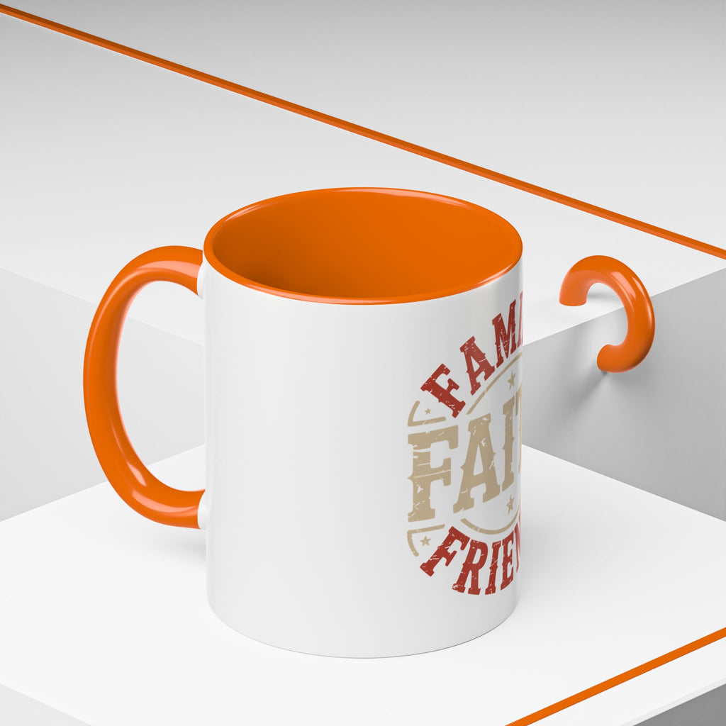 Faith Family Friends Accent Coffee Mug – Inspirational Religious Gift (11/15oz)