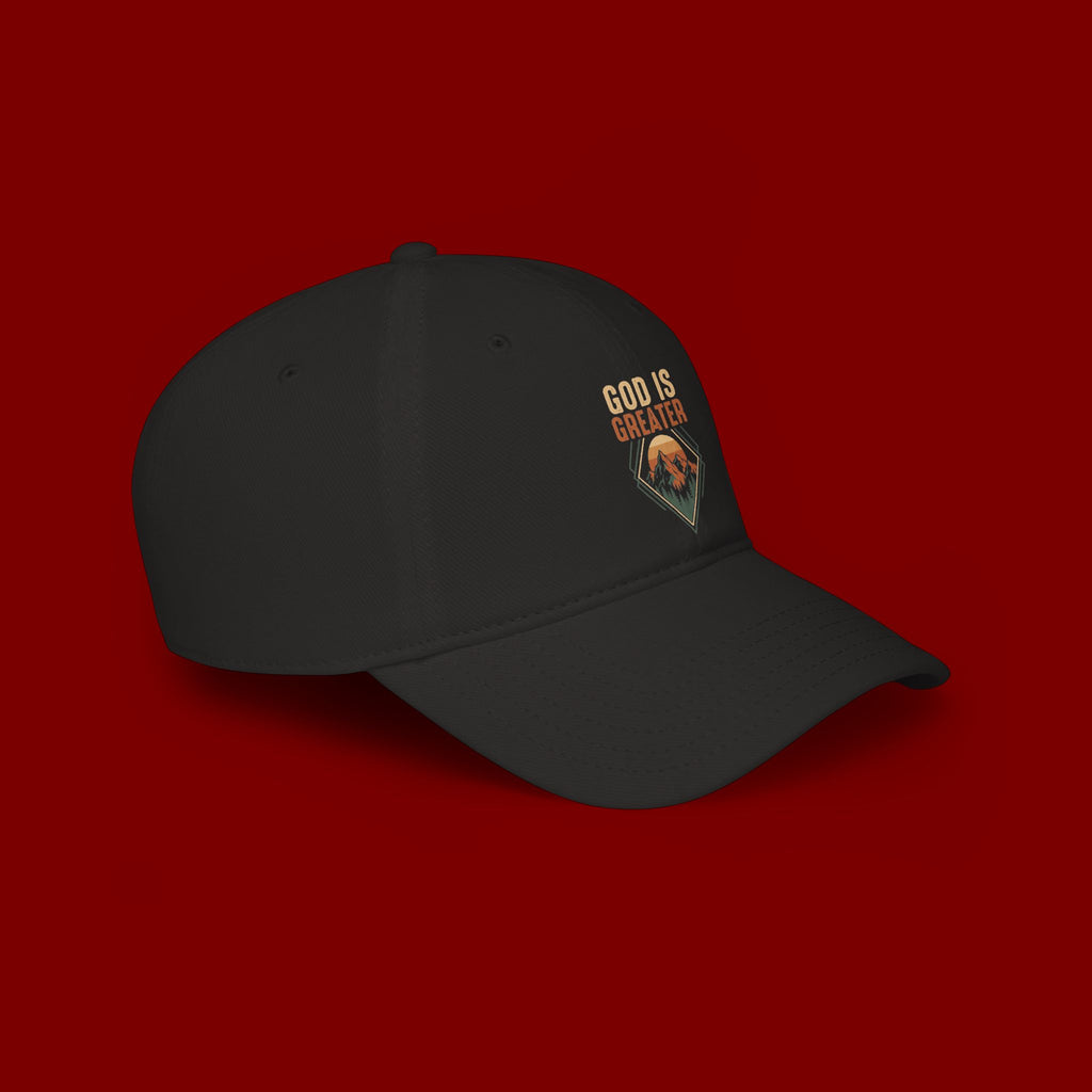 God Is Greater Embroidered Baseball Cap — Faith Inspirational Hat