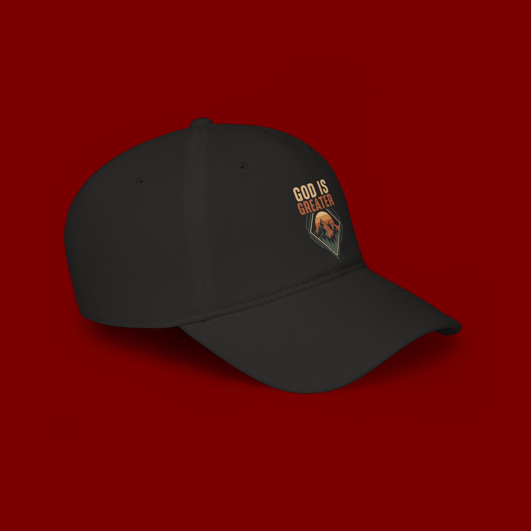God Is Greater Embroidered Baseball Cap — Faith Inspirational Hat
