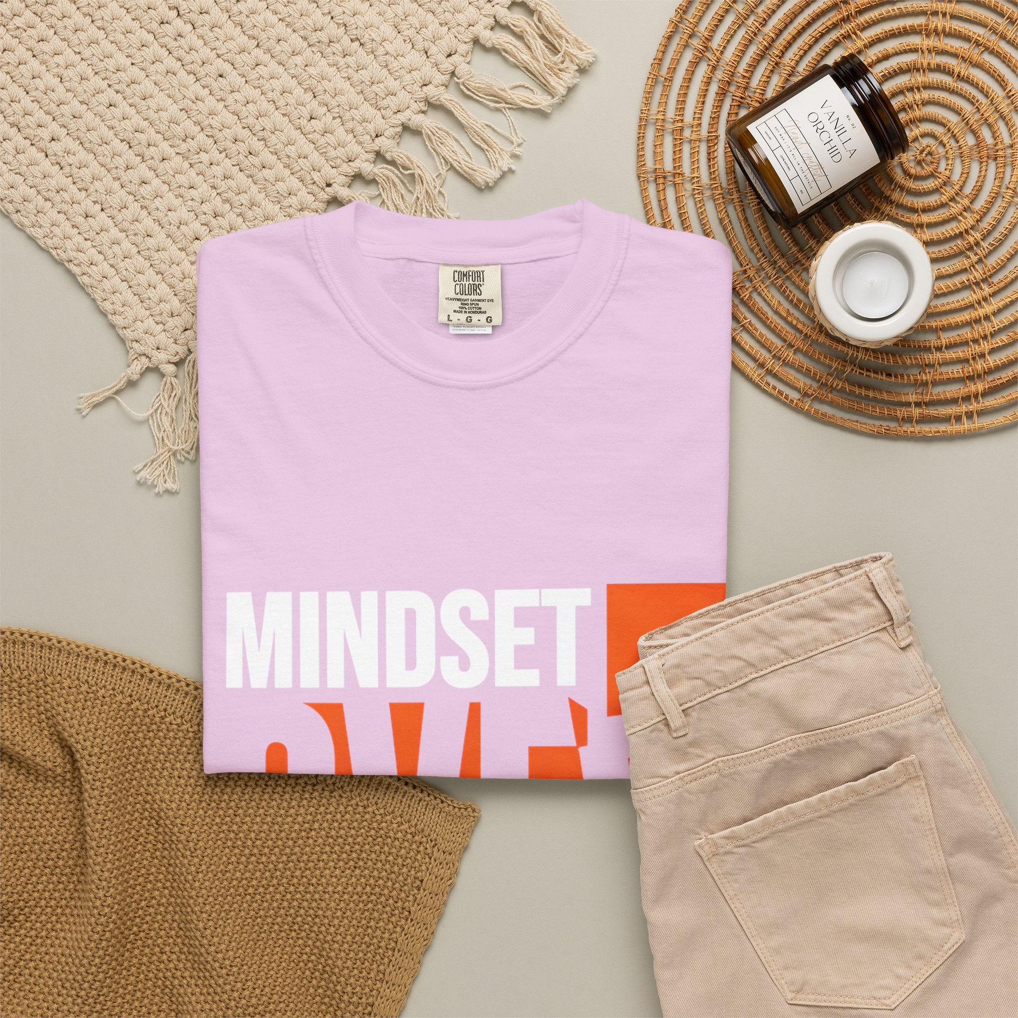 OVER Block Graphic T-Shirt — Bold Orange Minimalist Tee