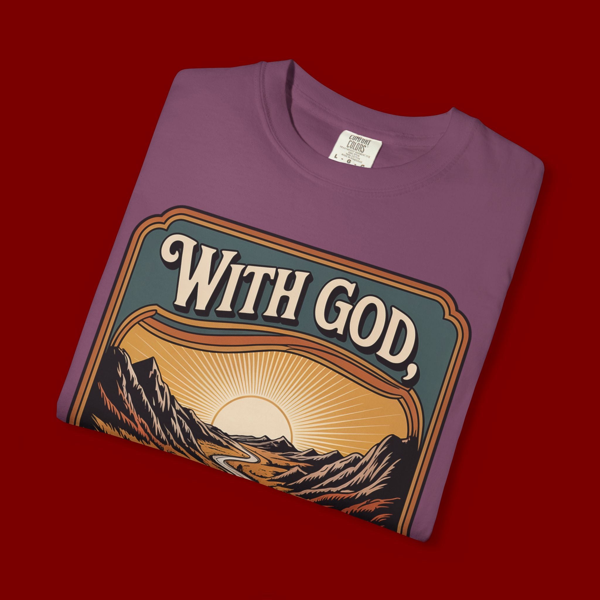 Inspirational Graphic T-Shirt — "With God, Every Hardship Brings Ease"