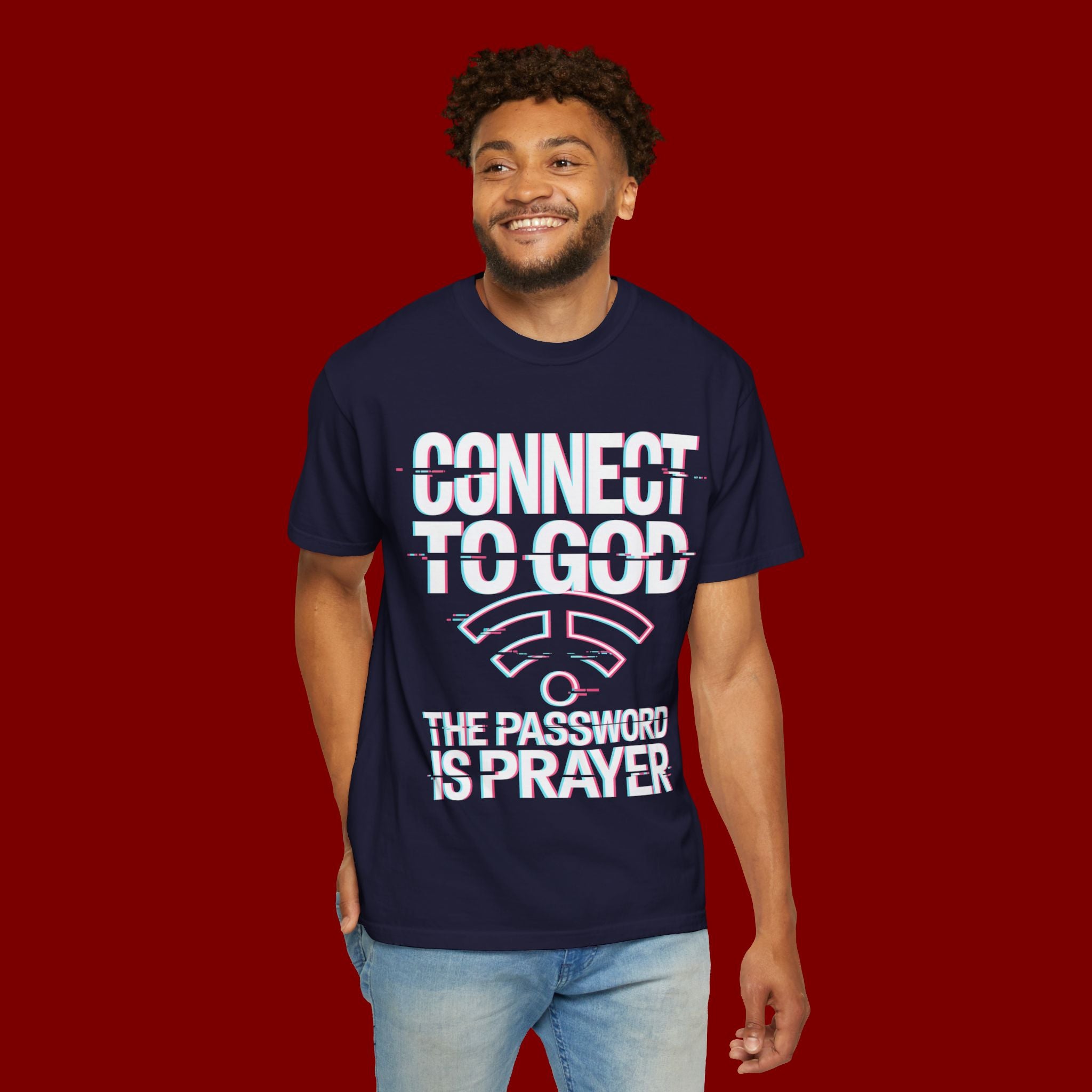 Connect to God T-Shirt — "The Password Is Prayer" Christian Faith Tee