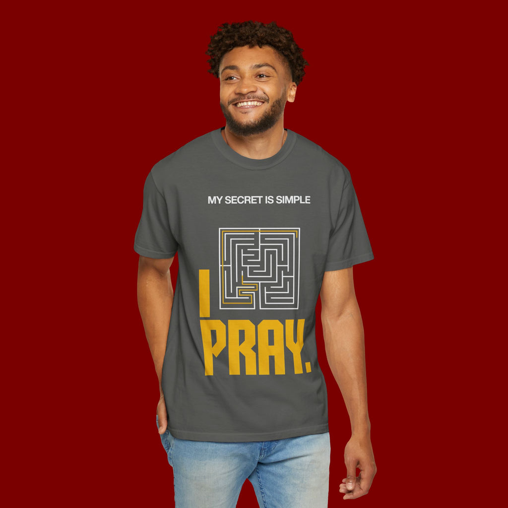 I Pray Maze T-Shirt — "My Secret Is Simple" Christian Faith Tee