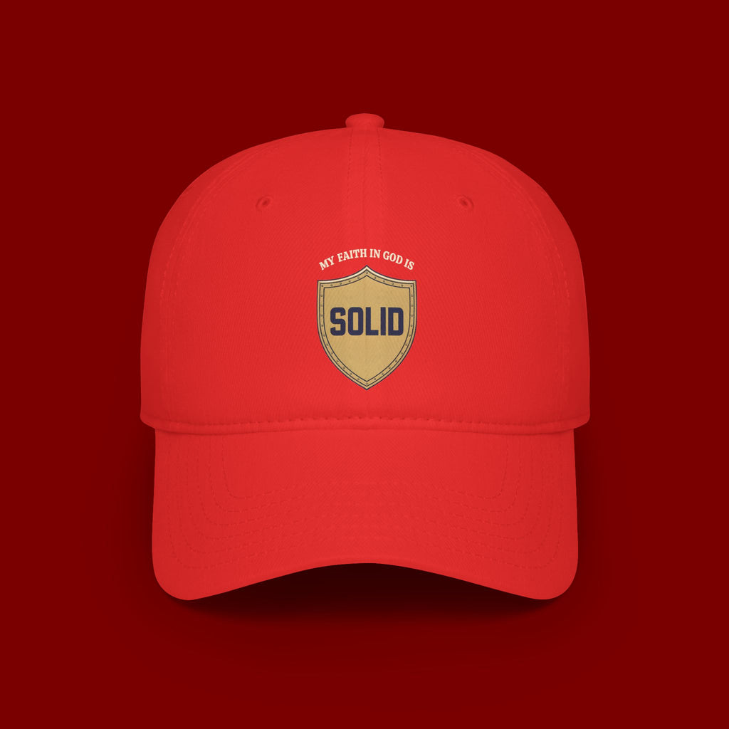 Solid Shield Baseball Cap — 'Stay Solid' Embroidered Low Profile Hat