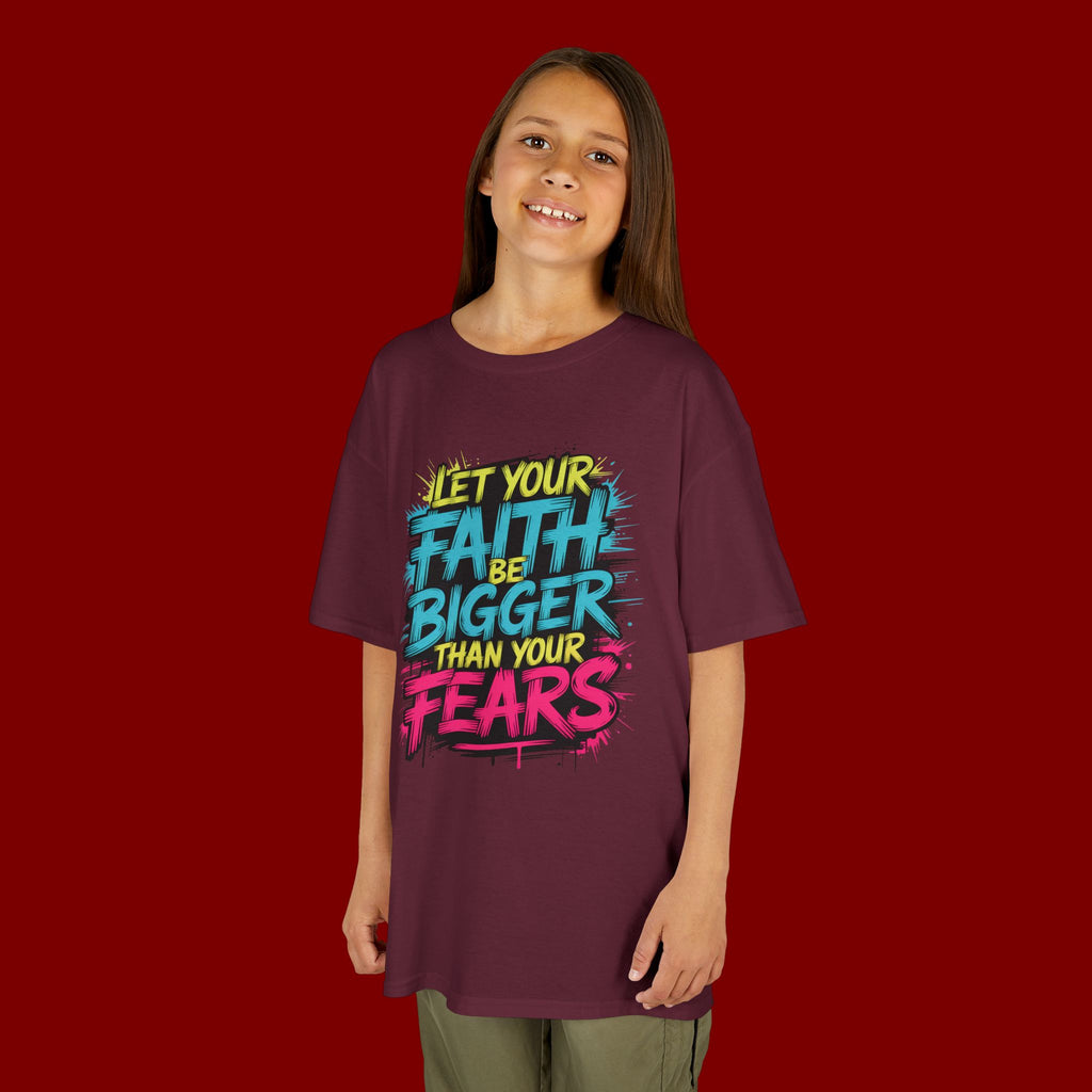 Kids Tee — "Let Your Faith Be Bigger Than Your Fears" Inspirational Graphic