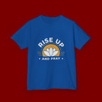 Kids T-Shirt - "Rise Up and Pray" Inspirational Christian Tee for Children