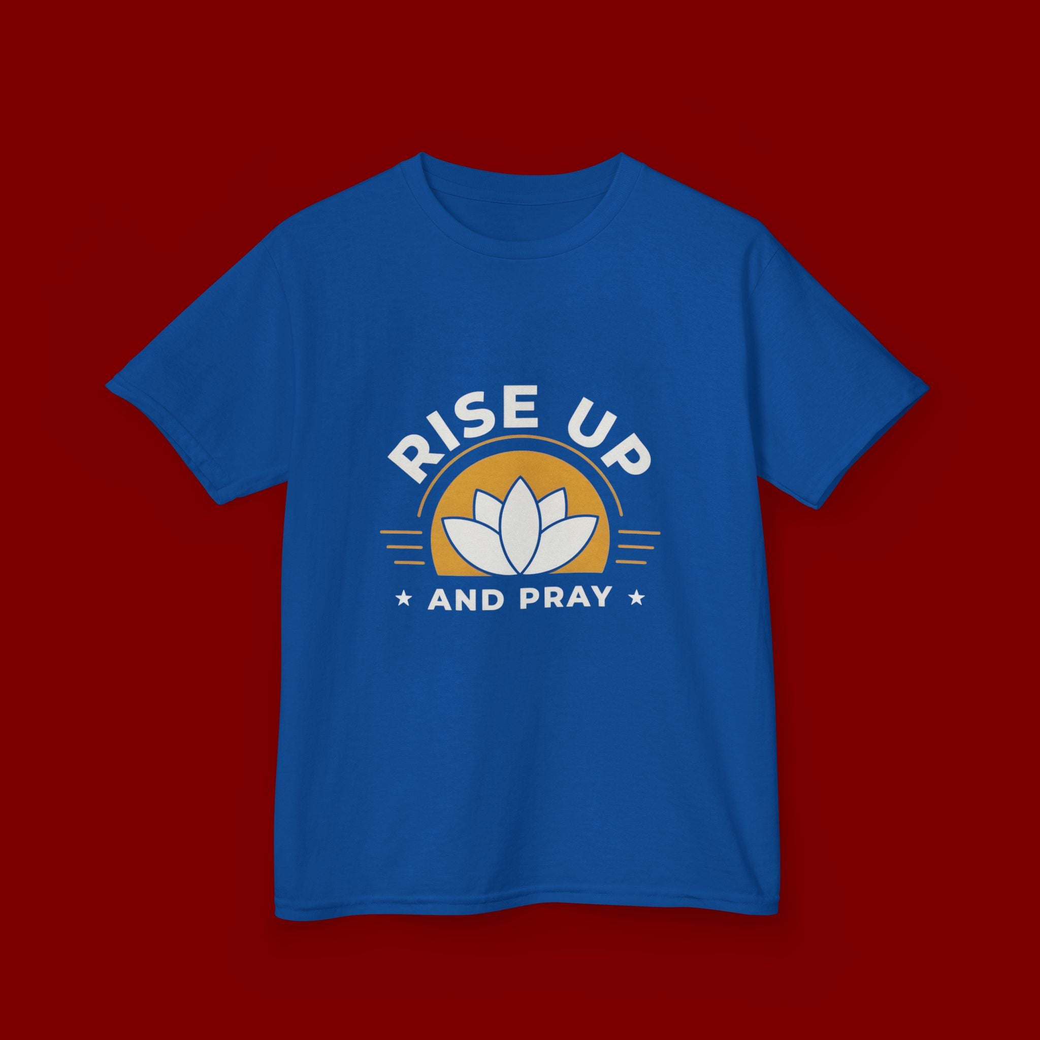 Kids T-Shirt - "Rise Up and Pray" Inspirational Christian Tee for Children